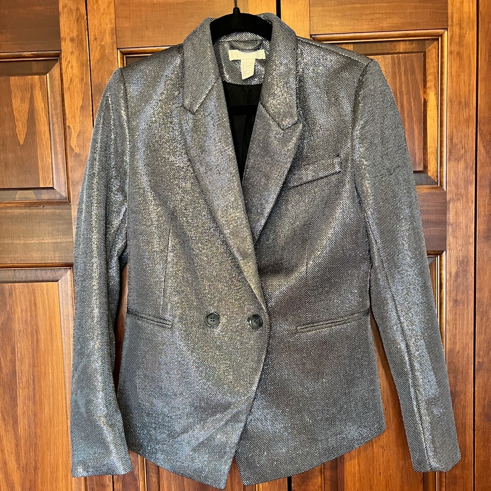 Silver Sparkly Double Breasted Jacket